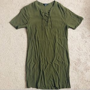 Madewell distressed green shift dress